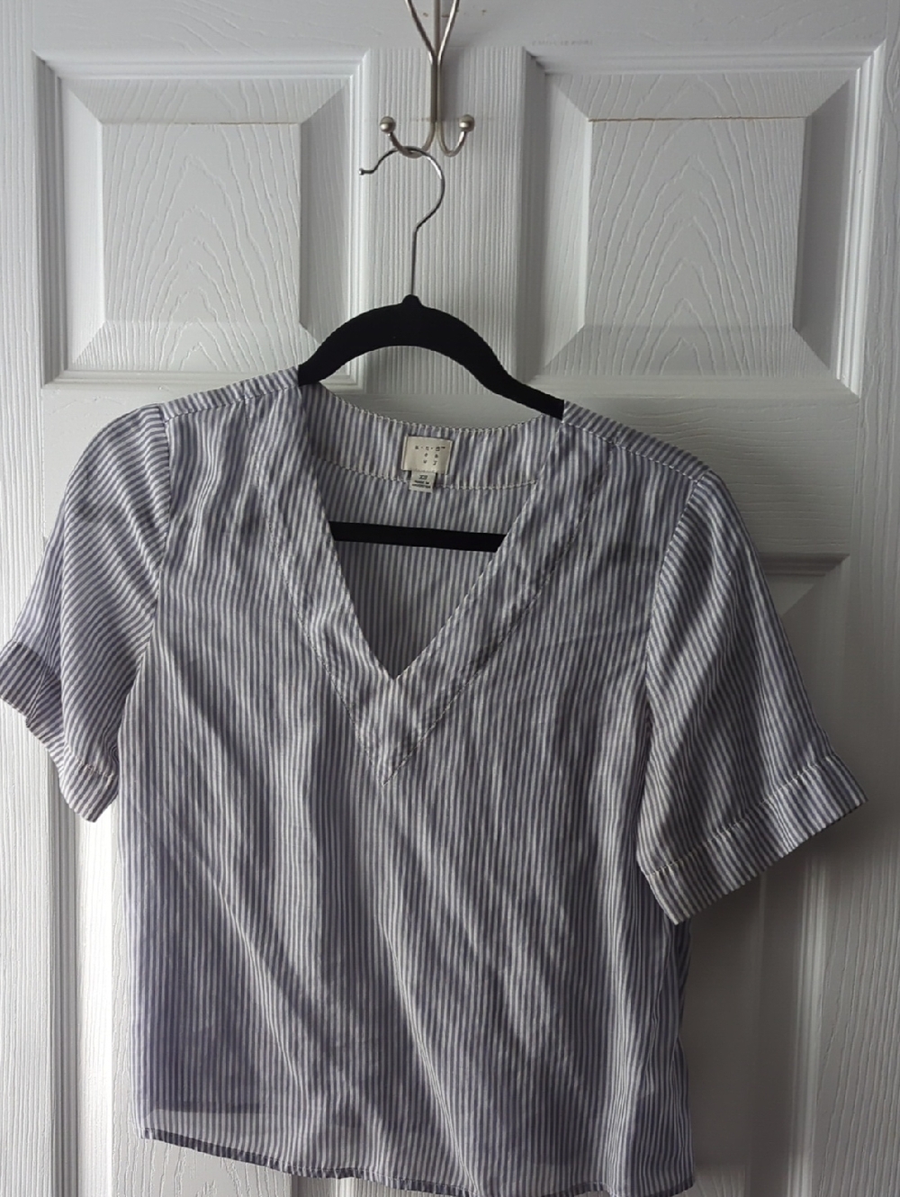 a new day Blue and White Striped Shirt